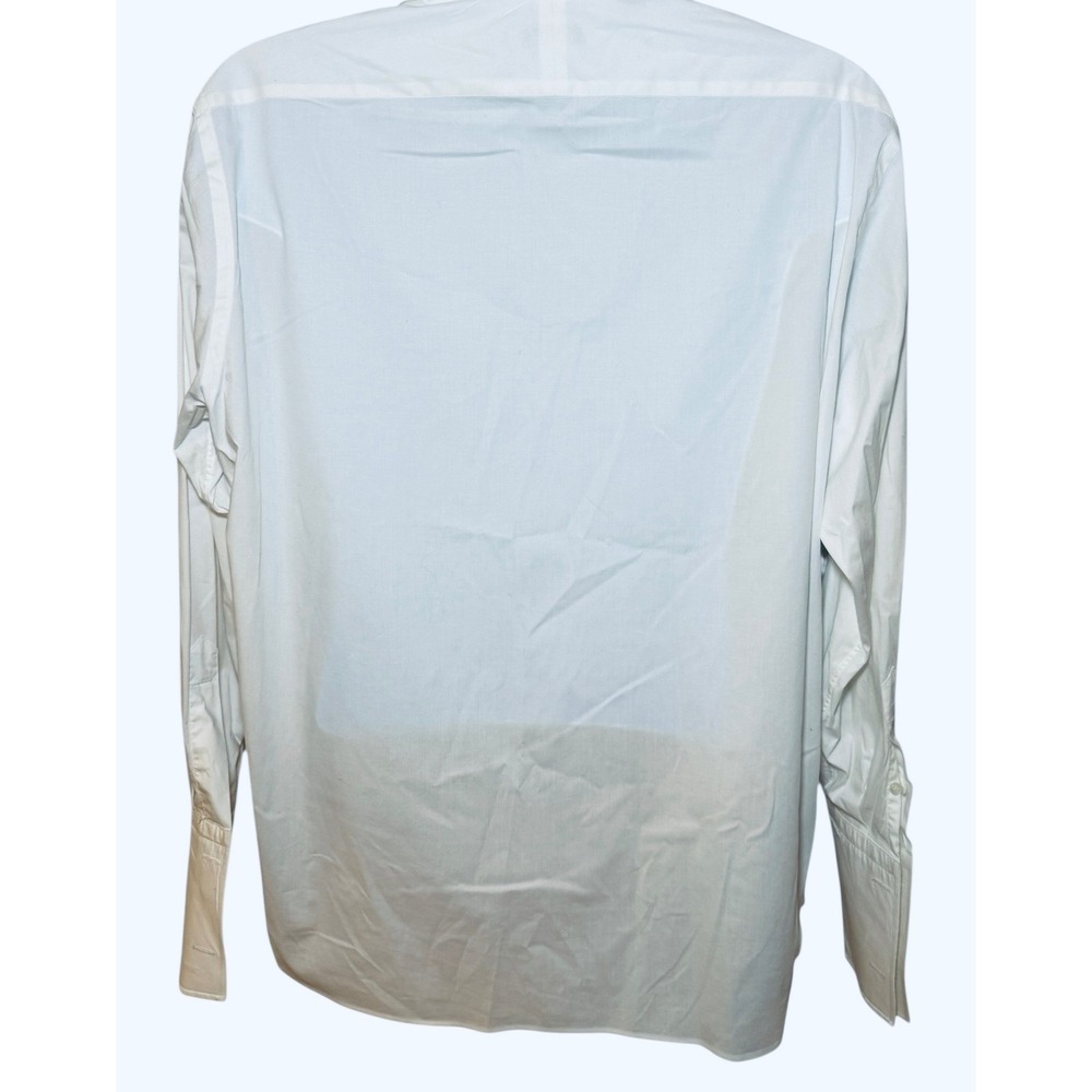 SUITSUPPLY White Tuxedo Shirt Men's 46/18 Long Sleeve Cotton French Cuffs - Picture 3 of 10